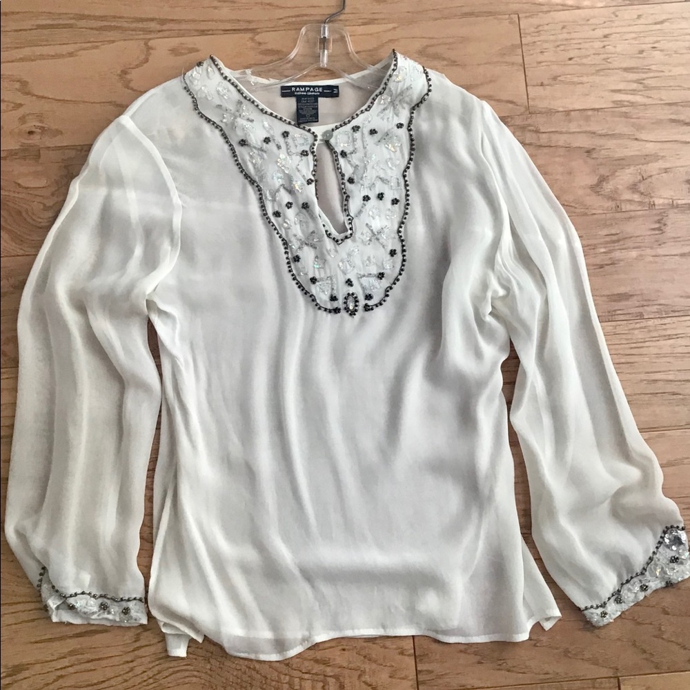 Rampage sparkle trim top